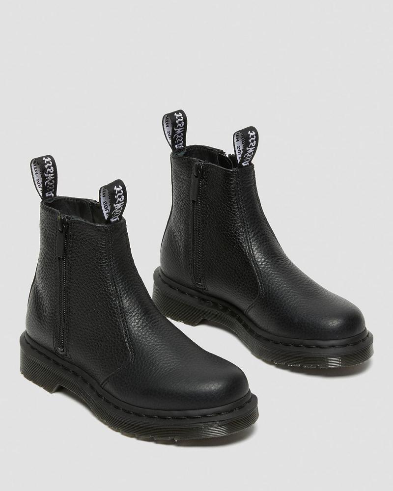 Black Women's Dr Martens 2976 Leather Zipper Ankle Boots | CA 27SGL